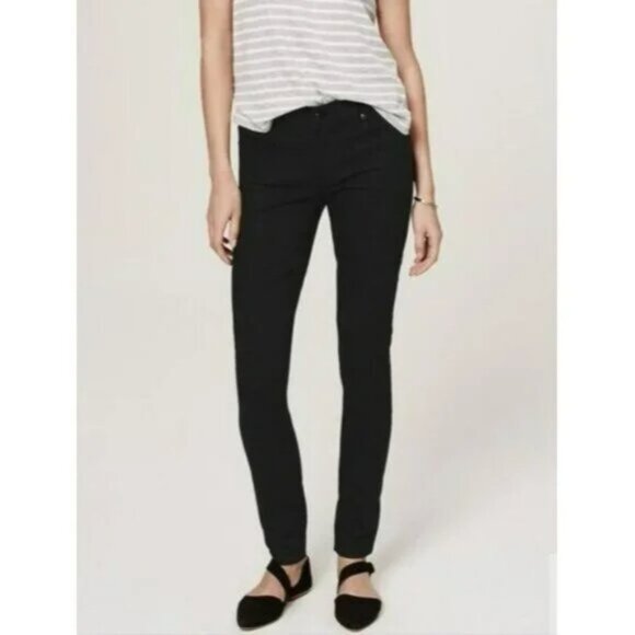 NWOT LOFT "Made and Loved" Modern Velvet Skinny Jeans in Black Size 8 (29) - Picture 4 of 12